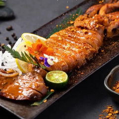 香烤原隻魷魚配雞脾菇 (3隻)