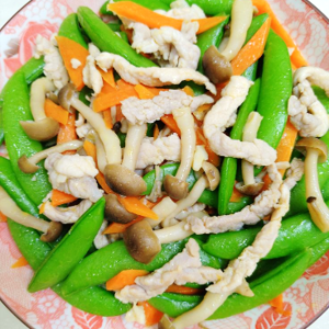 甜豆雜菌炒「植物肉絲」 (2磅)