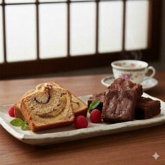 歐式甜品拼盤 (香蕉蛋糕6件+布朗尼6件)