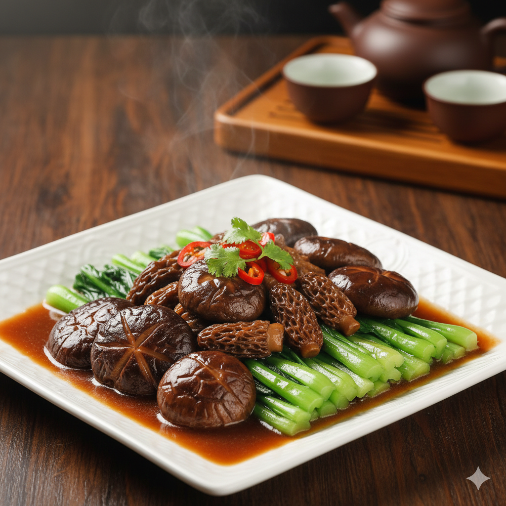 羊肚菌菜膽炆花菇 (2磅)