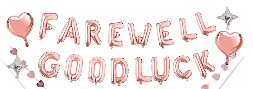 Farewell Goodluck Farewell Party Letter Balloons (Rose Gold)